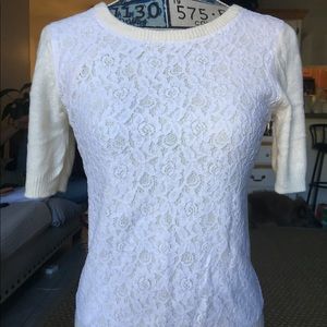 Forever 21 lace front short sleeve Soft cardigan M